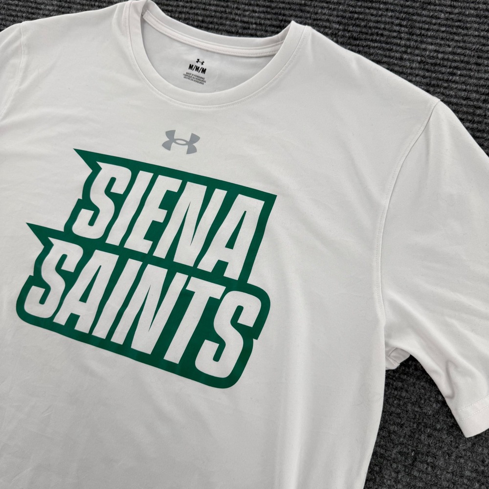 Under Armour Siena Saints Mens Medium White Short Sleeve Graphic T-Shirt
